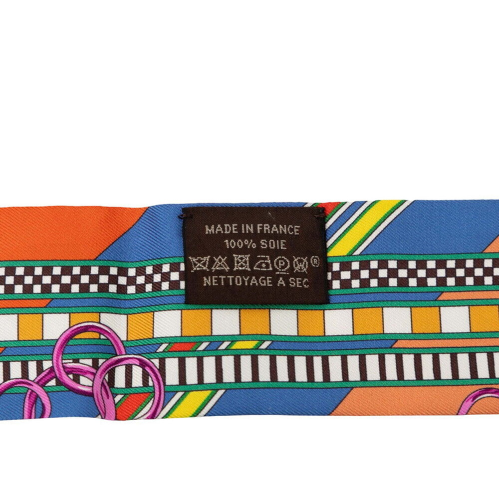 Hermes Twilly Brides et Gris (Horse Bridle and Charm) Scarf/Muffler, Multicol... - Picture 4 of 4